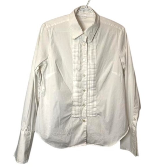 Josef Crisp cream cotton tuxedo style shirt size 14 - Picture 2 of 11